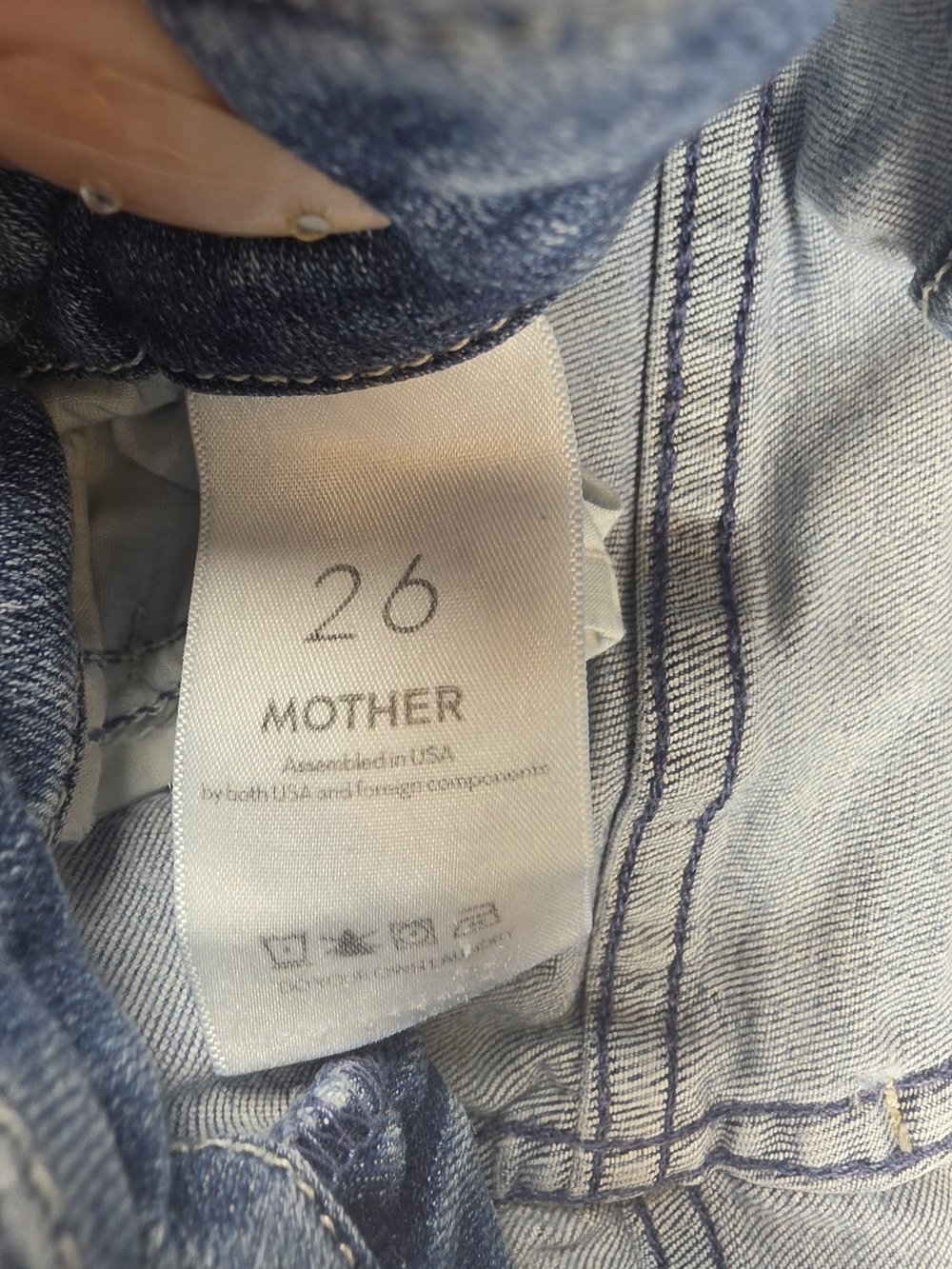 MOTHER Women’s Blue Skinny Jeans Cropped Raw Hem Distressed Size 26 - Picture 5 of 8